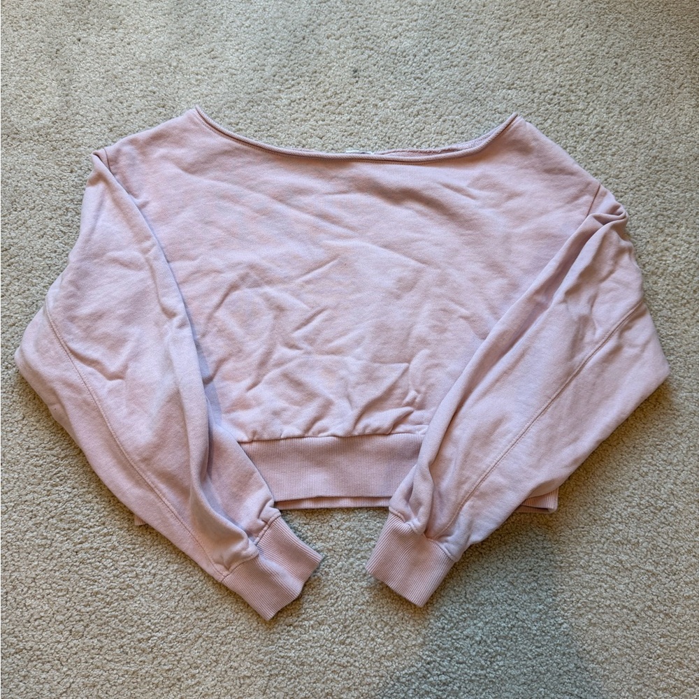 Light Pink Cropped Sweatshirt